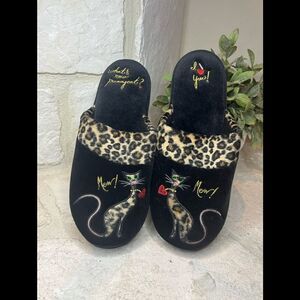 Totes Isotoner “What’s new pussycat?” Slippers sz XL